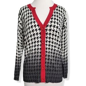 Joseph A. Ombré Houndstooth Knit Sweater Size Medium